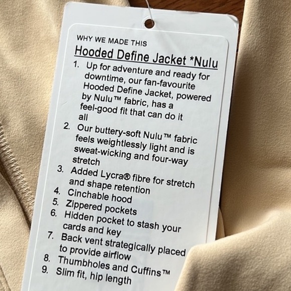 ❤️LULULEMON HOODED DEFINE JACKET *NULU-PROSECCO-10❤️ - Picture 14 of 15